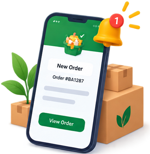 Receive orders from farmers across India